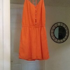 Silky orange romper
